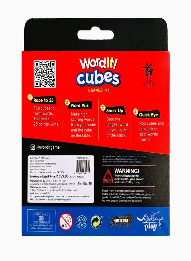WordIt! Cubes | Original Play Pattern | Eco-Friendly Wooden Word Game Set | Educational, Portable, Fun | Engaging Game for Kids, Adults and Families, 4 Games Inside (Pack of One) - Image 2